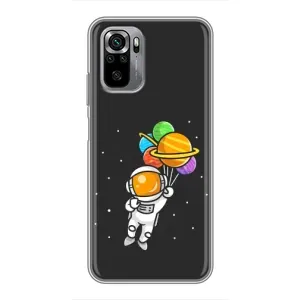 Силіконовый Чохол з принтом "Космонавти" на Xiaomi Redmi Note 10S (Космонавт з кульками)