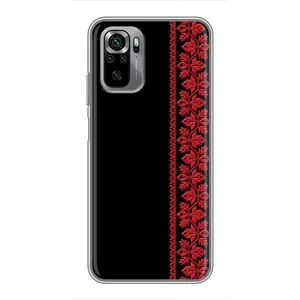 Силиконовый Чехол на Xiaomi Redmi Note 10S (Красная Вышиванка)