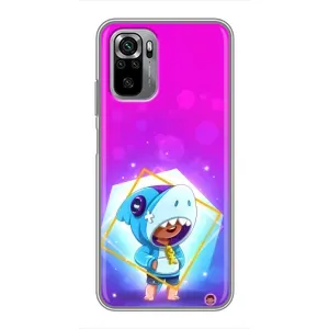Чехол Бравл Старс для Xiaomi Redmi Note 10S (Леон в костюме Акулы)