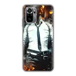 Силиконовый чехол с картинкой "Герой Pubg" на Xiaomi Redmi Note 10S (Man Пубг)