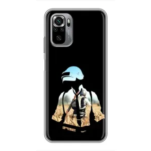 Силиконовый чехол с картинкой "Герой Pubg" на Xiaomi Redmi Note 10S (Пубг мен)