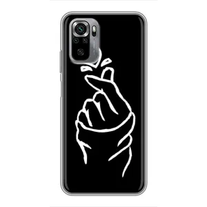 Чехлы (Знак сердечка) на Xiaomi Redmi Note 10S (Сердце на черном)