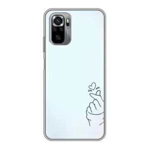 Чехлы (Знак сердечка) на Xiaomi Redmi Note 10S (Сердце на голубом)