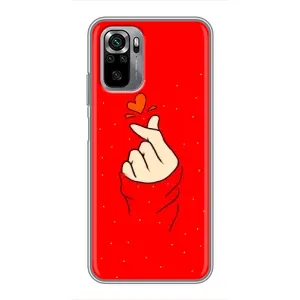 Чехлы (Знак сердечка) на Xiaomi Redmi Note 10S (Сердце на красном)