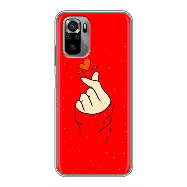 Чехол с рисунком «Сердце на красном» для Xiaomi Redmi Note 10S Чехол с рисунком «Сердце на красном» для Xiaomi Redmi Note 10S