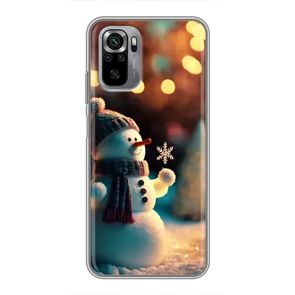 Чехол с рисунком «Снеговик праздничный» для Xiaomi Redmi Note 10S