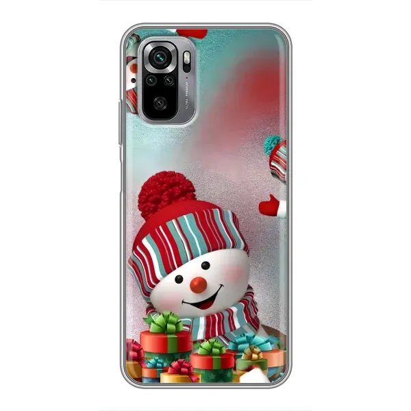 Чехол с рисунком «Снеговик в шапке» для Xiaomi Redmi Note 10S