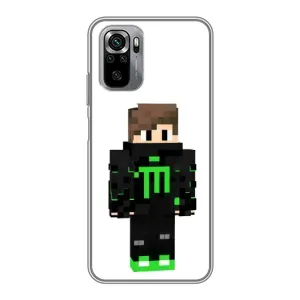 Чохли для Xiaomi Redmi Note 10S (Персонажі МайнКрафт) (Зелений хлопчик)