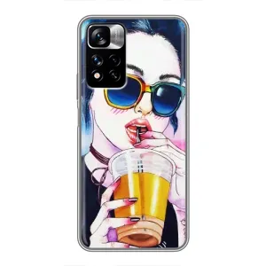 Чехол с картинкой Модные Девчонки Xiaomi Redmi Note 11 Pro Plus (Девушка с коктейлем)