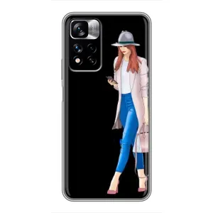 Чехол с картинкой Модные Девчонки Xiaomi Redmi Note 11 Pro Plus (Девушка со смартфоном)