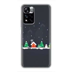 Силиконовый бампер на рождество для Xiaomi Redmi Note 11 Pro Plus (Город зимний)