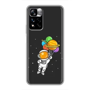 Силіконовый Чохол з принтом "Космонавти" на Xiaomi Redmi Note 11 Pro Plus (Космонавт з кульками)