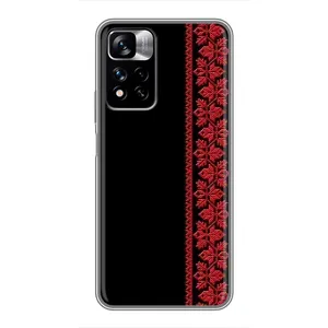 Силиконовый Чехол на Xiaomi Redmi Note 11 Pro Plus (Красная Вышиванка)