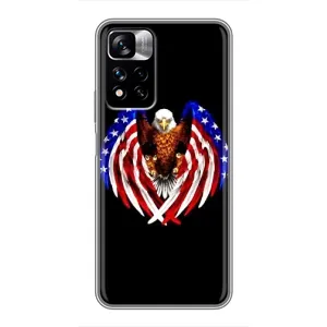 Чехол Флаг USA для Xiaomi Redmi Note 11 Pro Plus (Крылья США)