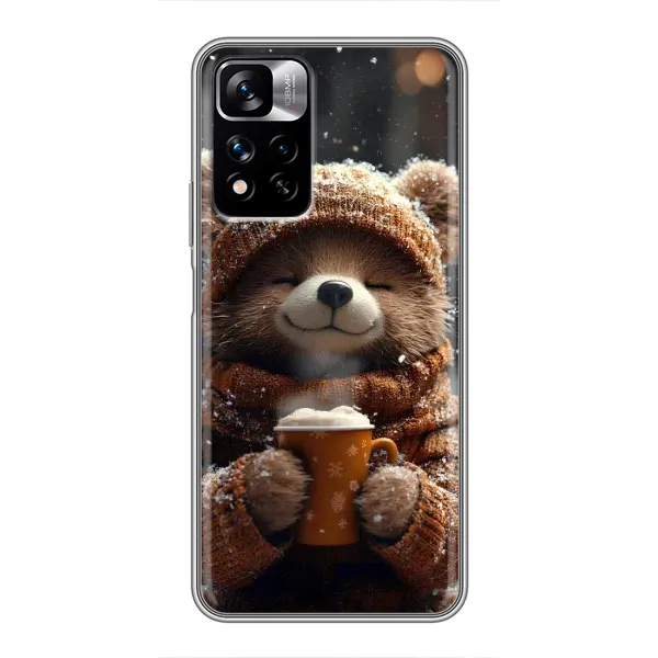Чехол с рисунком «Медвежонок с кофе» для Xiaomi Redmi Note 11 Pro Plus Чехол с рисунком «Медвежонок с кофе» для Xiaomi Redmi Note 11 Pro Plus