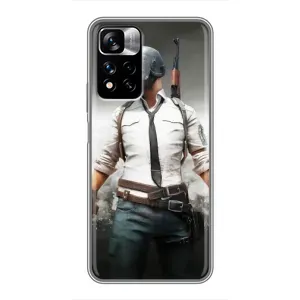 Силиконовый чехол с картинкой "Герой Pubg" на Xiaomi Redmi Note 11 Pro Plus (Пабг)