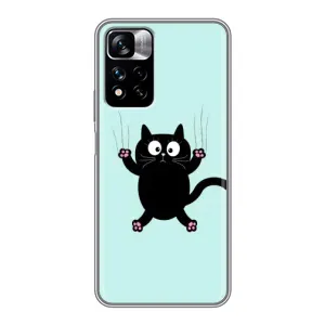 Силиконовый чехол с котиком для Xiaomi Redmi Note 11 Pro Plus