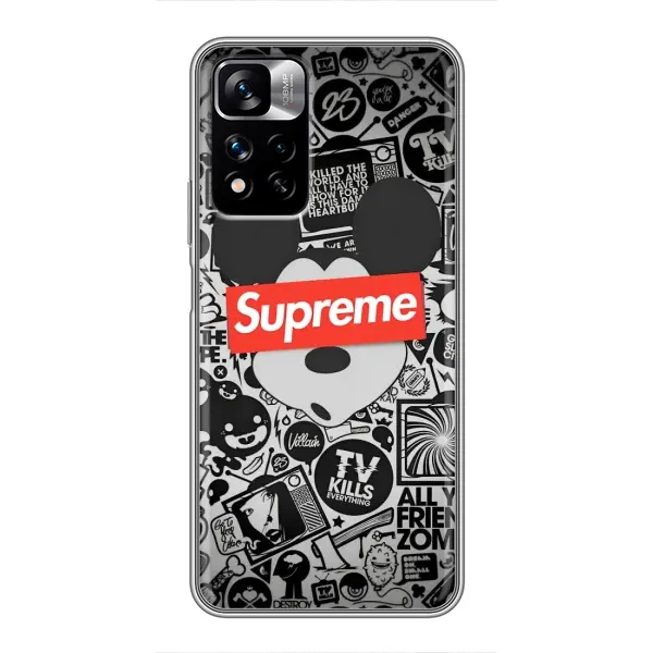 Чехол с рисунком «Supreme Маус» для Xiaomi Redmi Note 11 Pro Plus Чехол с рисунком «Supreme Маус» для Xiaomi Redmi Note 11 Pro Plus