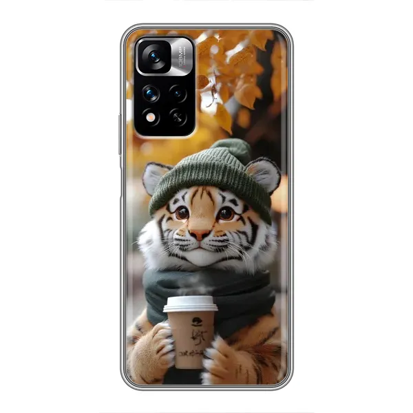 Чехол с рисунком «Тигр с кофе» для Xiaomi Redmi Note 11 Pro Plus Чехол с рисунком «Тигр с кофе» для Xiaomi Redmi Note 11 Pro Plus