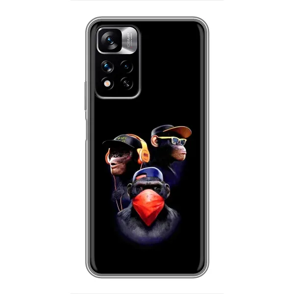 Чехол с рисунком «Три обезьяны» для Xiaomi Redmi Note 11 Pro Plus Чехол с рисунком «Три обезьяны» для Xiaomi Redmi Note 11 Pro Plus