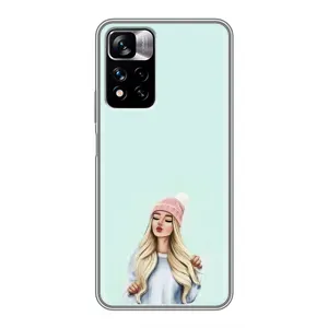 Силиконовый Чехол на Xiaomi Redmi Note 11 Pro Plus с картинкой Стильных Девушек (В шапке)