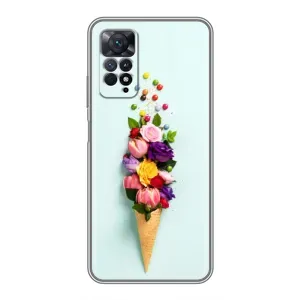 Чехлы с тематикой "ЦВЕТЫ" на Xiaomi Redmi Note 11 Pro (Цветок-мороженное)