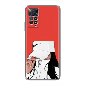 Силіконовый Чохол на Xiaomi Redmi Note 11 Pro з картинкой Модных девушек (Дівчина Nike)
