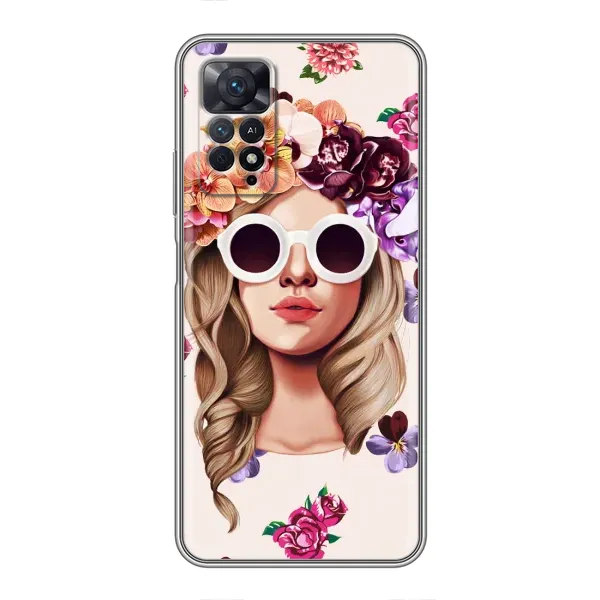 Чехол с рисунком «Девушка в очках» для Xiaomi Redmi Note 11 Pro