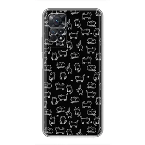 Чехол на тематику: Коты для Xiaomi Redmi Note 11 Pro (Котики на черном)