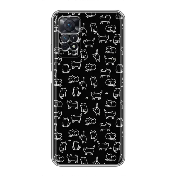 Чехол с рисунком «Котики на черном» для Xiaomi Redmi Note 11 Pro Чехол с рисунком «Котики на черном» для Xiaomi Redmi Note 11 Pro