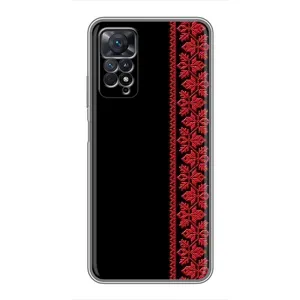 Силиконовый Чехол на Xiaomi Redmi Note 11 Pro (Красная Вышиванка)