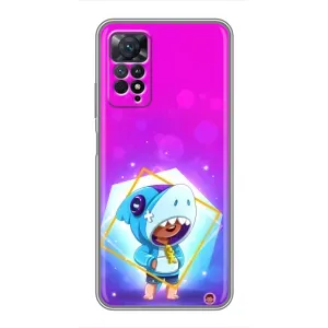 Чехол Бравл Старс для Xiaomi Redmi Note 11 Pro (Леон в костюме Акулы)