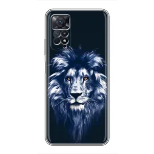 Чехол с картинкой на Xiaomi Redmi Note 11 Pro (Лев - синий)