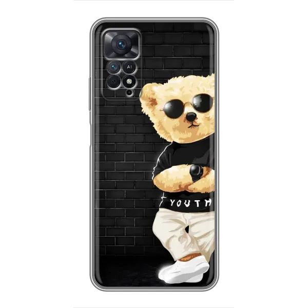 Чехол с рисунком «Мишка в очках» для Xiaomi Redmi Note 11 Pro Чехол с рисунком «Мишка в очках» для Xiaomi Redmi Note 11 Pro