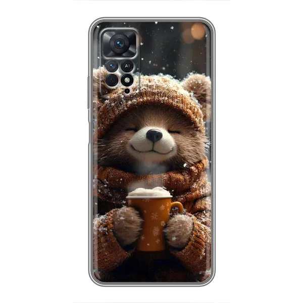 Чехол с рисунком «Медвежонок с кофе» для Xiaomi Redmi Note 11 Pro Чехол с рисунком «Медвежонок с кофе» для Xiaomi Redmi Note 11 Pro