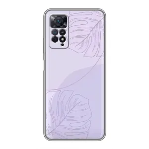 Чехол цветочный дизайн для Xiaomi Redmi Note 11 Pro (Монстера фиолетовая)