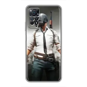 Силиконовый чехол с картинкой "Герой Pubg" на Xiaomi Redmi Note 11 Pro (Пабг)