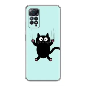 Силиконовый чехол с котиком для Xiaomi Redmi Note 11 Pro (Падающий кот)