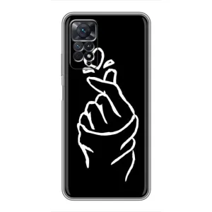 Чехлы (Знак сердечка) на Xiaomi Redmi Note 11 Pro (Сердце на черном)