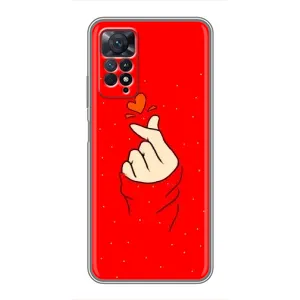 Чехлы (Знак сердечка) на Xiaomi Redmi Note 11 Pro (Сердце на красном)