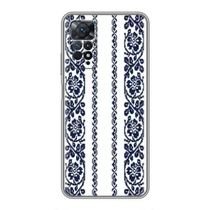 Силиконовый Чехол на Xiaomi Redmi Note 11 Pro с картинкой Вышиванки (Синяя вышиванка)