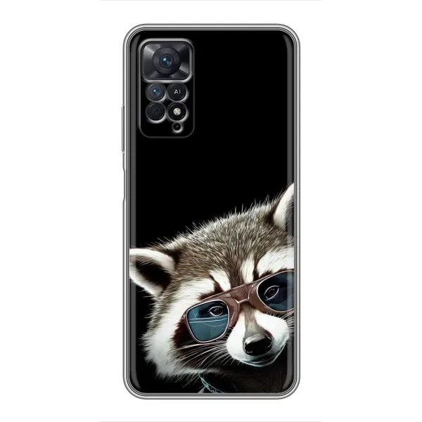 Чехол с рисунком «Стильный Енот» для Xiaomi Redmi Note 11 Pro Чехол с рисунком «Стильный Енот» для Xiaomi Redmi Note 11 Pro