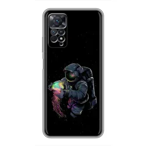 Силиконовый Чехол с принтом "Космонавты" на Xiaomi Redmi Note 11 Pro (В руках земля)