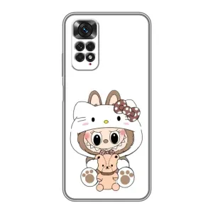 Чехол с принтом Лабубу для Xiaomi Redmi Note 11 / 11s (Белый Лабубу)