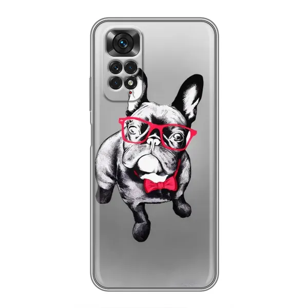 Чехол с рисунком «Бульдог в очках» для Xiaomi Redmi Note 11 / 11s Чехол с рисунком «Бульдог в очках» для Xiaomi Redmi Note 11 / 11s