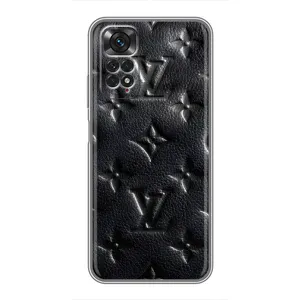 Текстурный Чехол Louis Vuitton для Редми Нот 11 (Черный ЛВ)