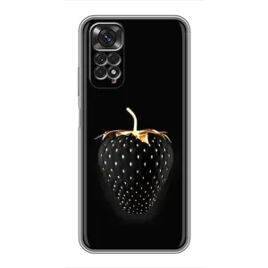 Чехол с изображением вкусной еды для Xiaomi Redmi Note 11 / 11s (Чёрная клубника)