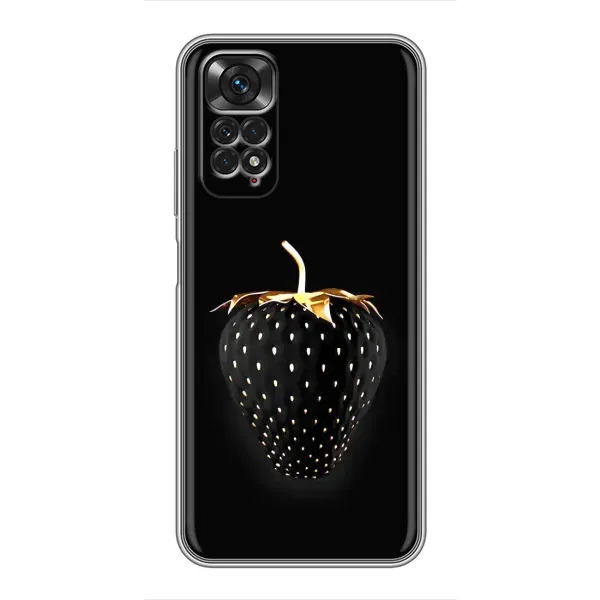 Чехол с рисунком «Чёрная клубника» для Xiaomi Redmi Note 11 / 11s Чехол с рисунком «Чёрная клубника» для Xiaomi Redmi Note 11 / 11s