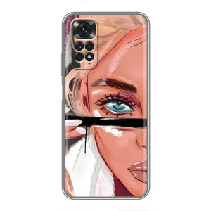 Силиконовый Чехол на Xiaomi Redmi Note 11 / 11s с картинкой Стильных Девушек (Девушка и ресницы)