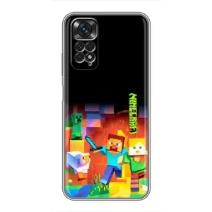 Чехлы для Xiaomi Redmi Note 11 / 11s (Персонажи Майн Крафт) (Герой Майнкрафт)